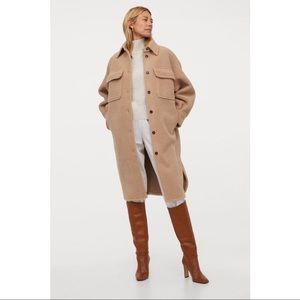 H&M Faux Shearling Shirt Jacket